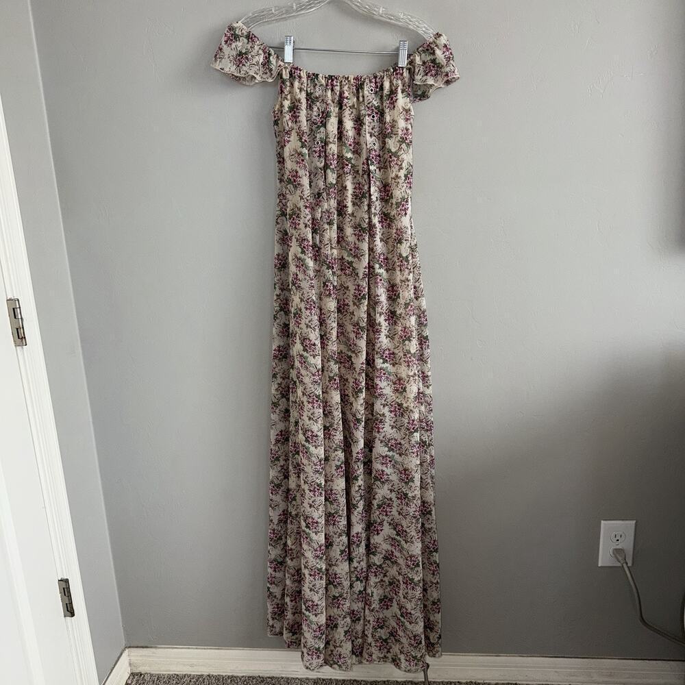 Catch Stitch Woman’s Floral Off The Shoulder Maxi Dress Size M Festival Peasant - Picture 11 of 13